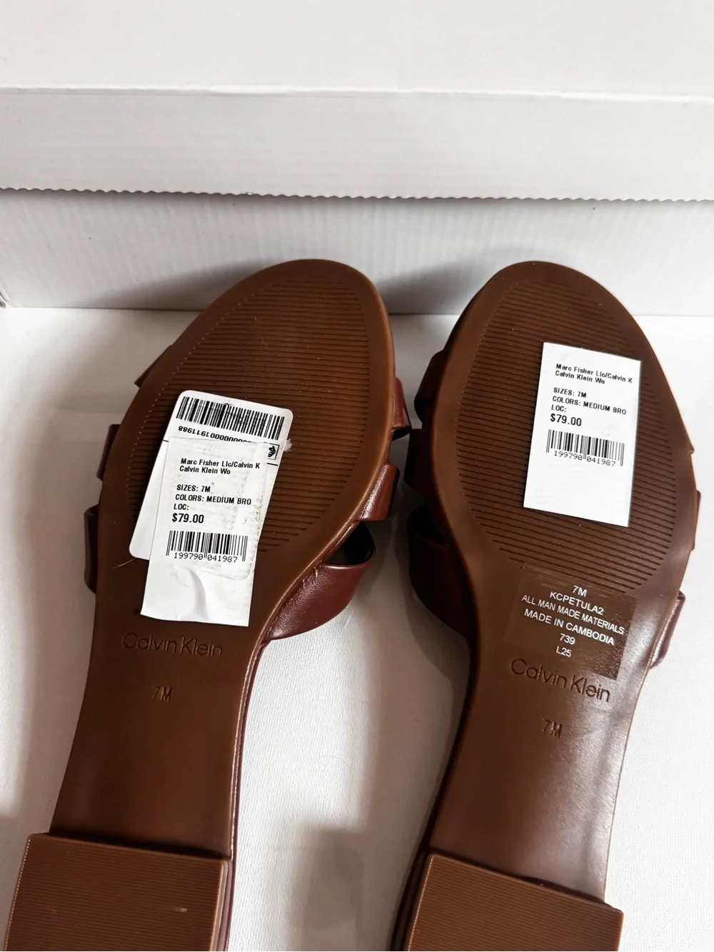Calvin Klein Women's Dark Brown Crisscross Slide Mules